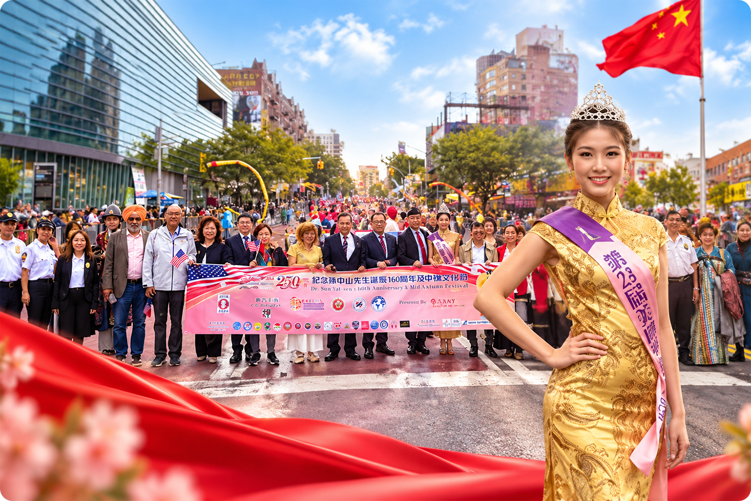 Lorraine Chan Represents Miss Chinese Beauty Pageant at Historic Community Parade